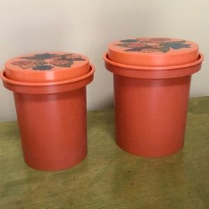 2 large vintage Rubbermaid canisters
